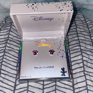 NWT Disney Fine Silver Plated Minnie Mouse Earrings